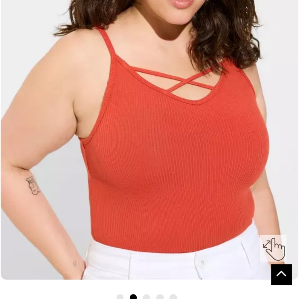 Torrid Everyday Rib V-Neck Cross Front Tank